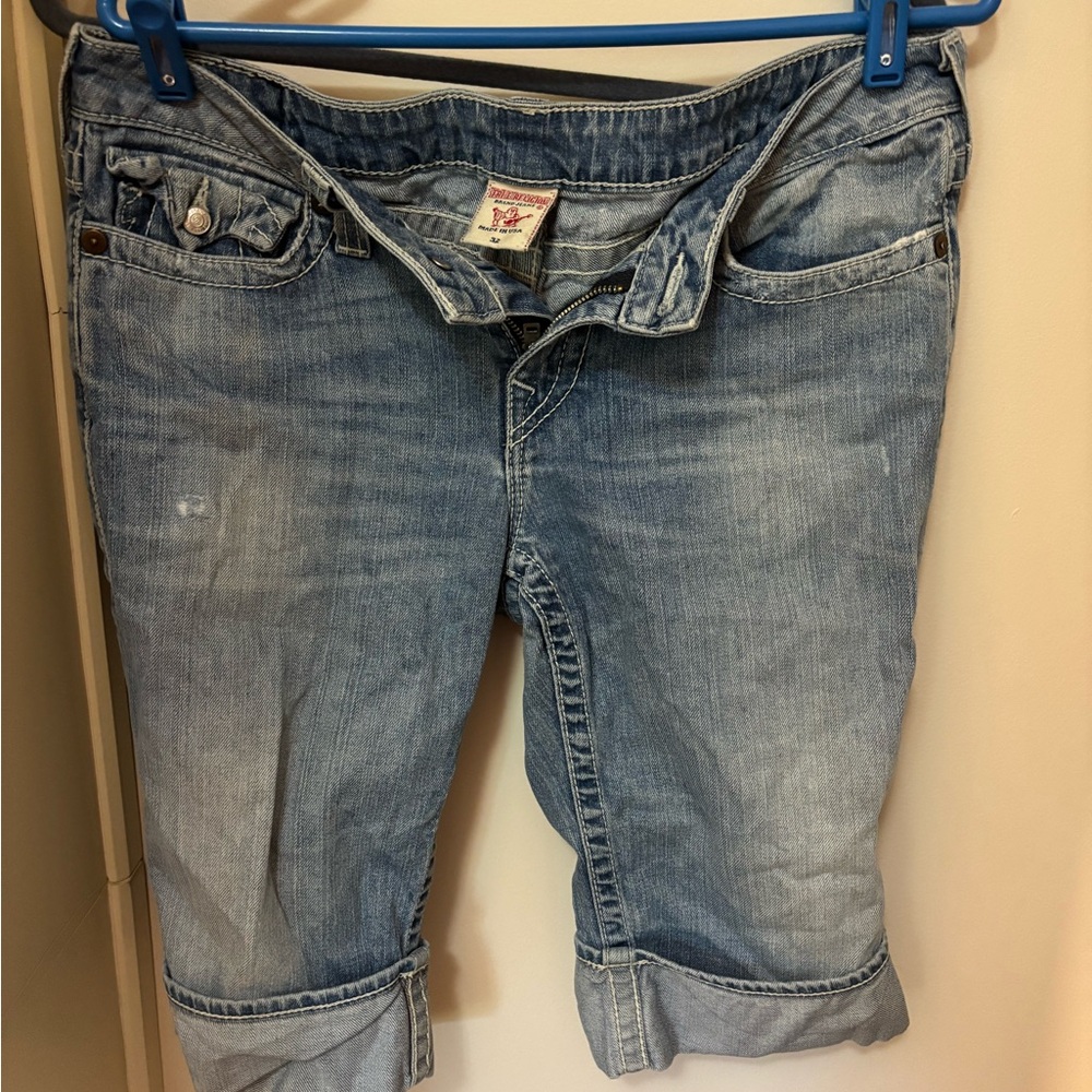 True Religion Blue Bermudas with Relaxed Fit